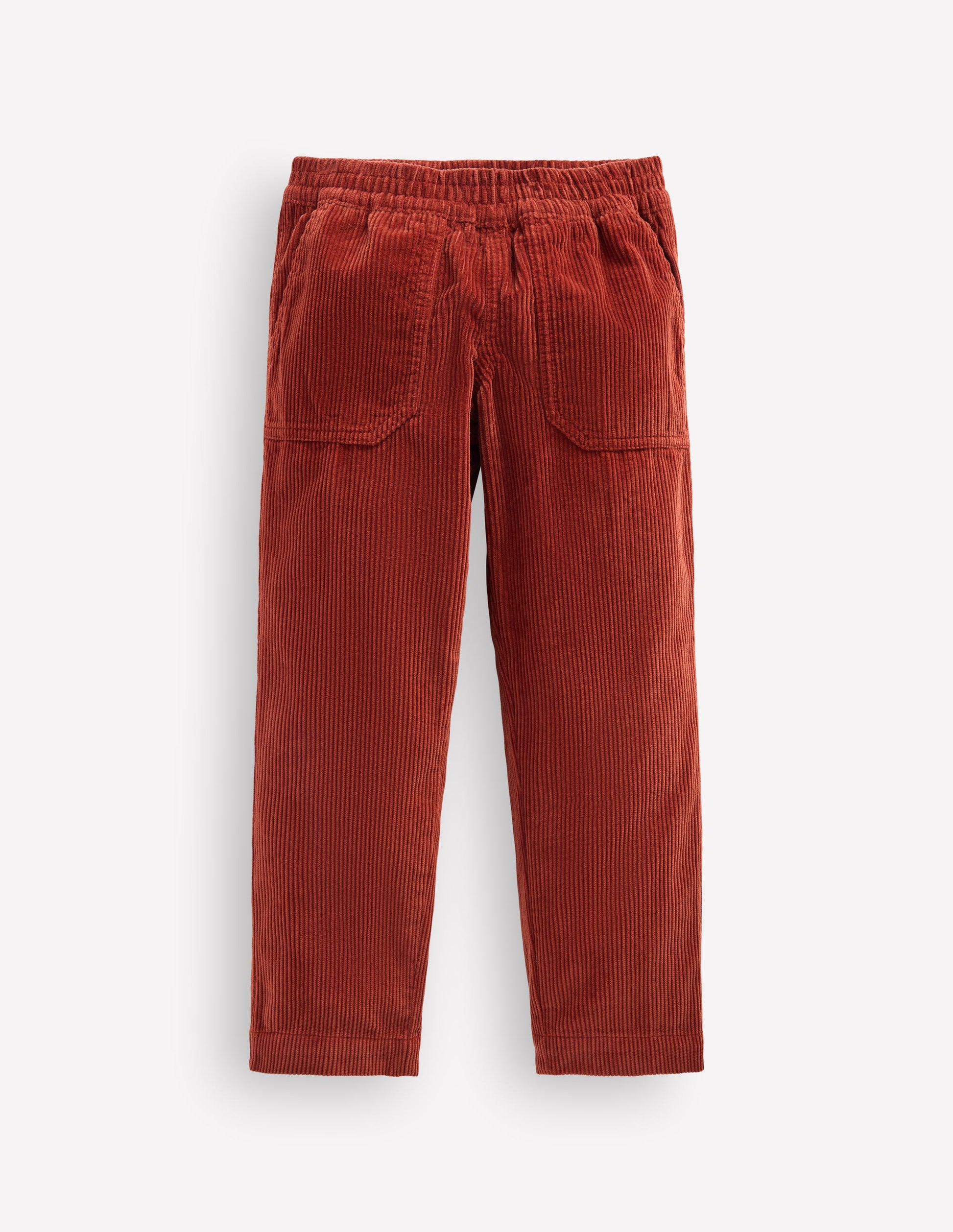 Pull-on Cord Pants-BURNT HENNA-1