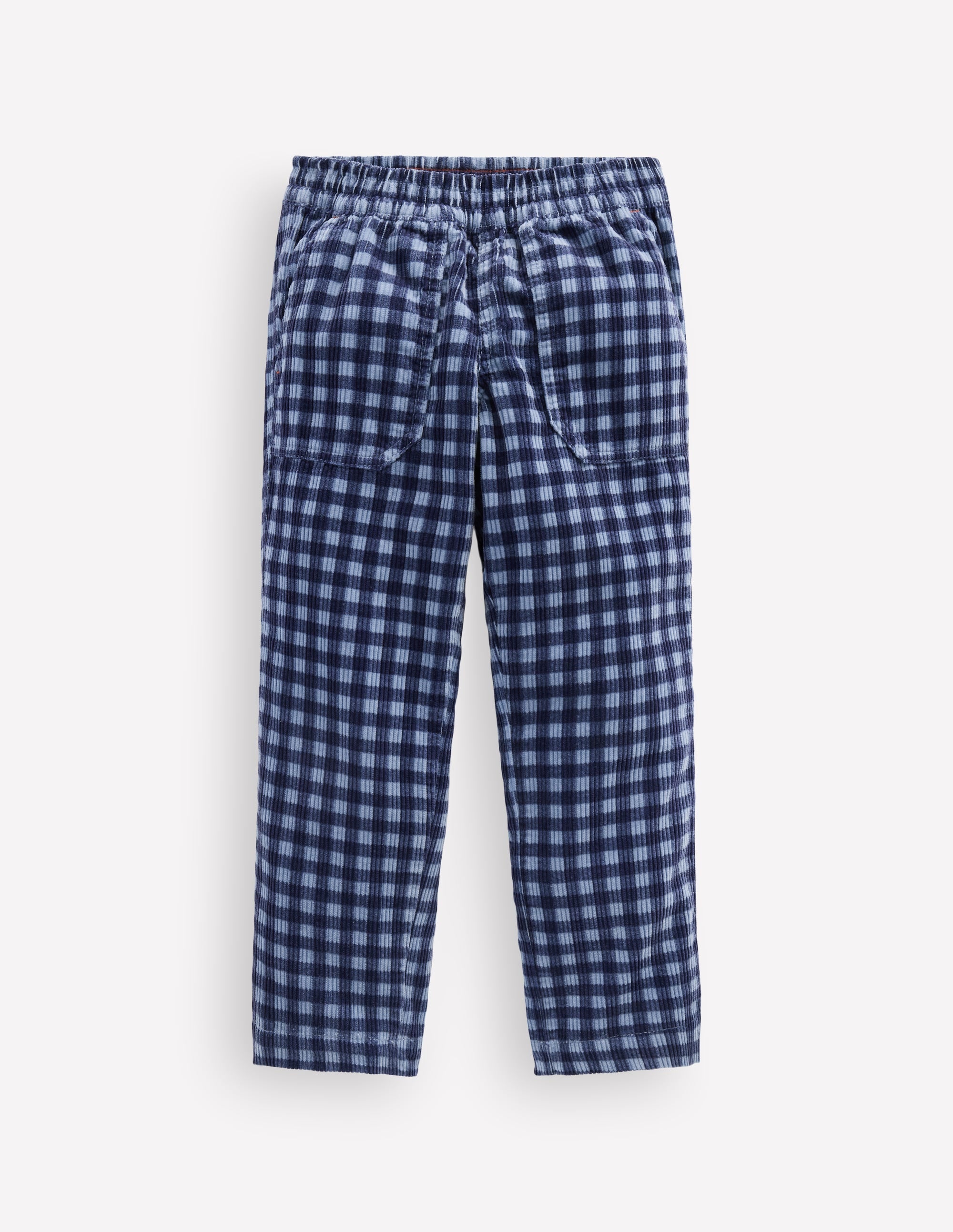 Pull-on Cord Pants-Faded Denim Gingham - Image 2