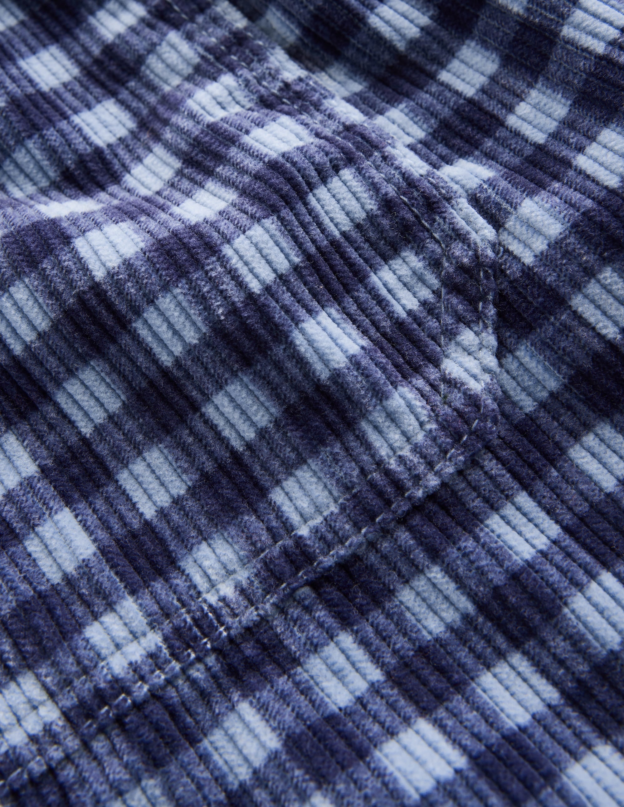 Pull-on Cord Pants-Faded Denim Gingham - Image 4