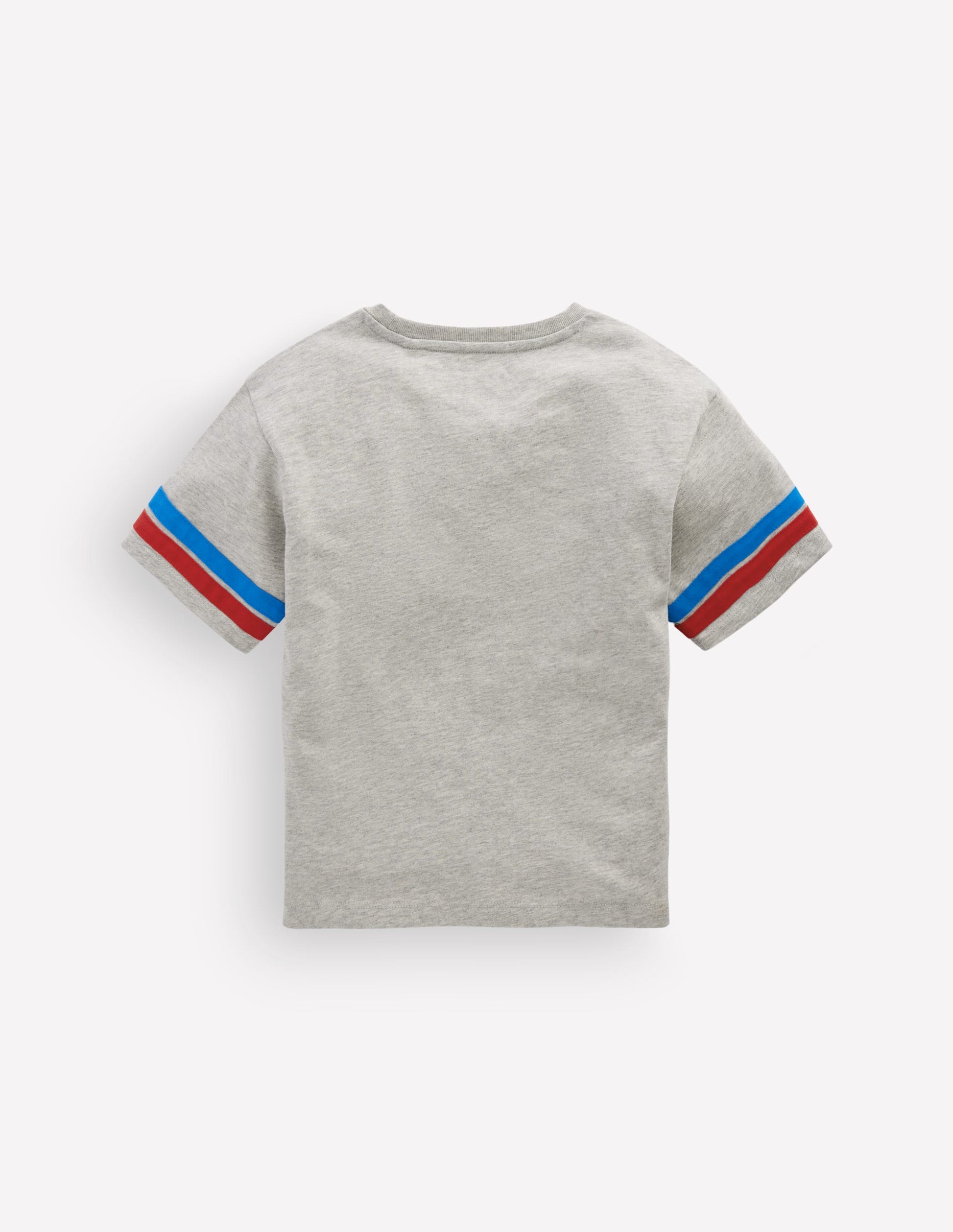 Colour Block Printed T-shirt-Grey Marl Firetruck-2