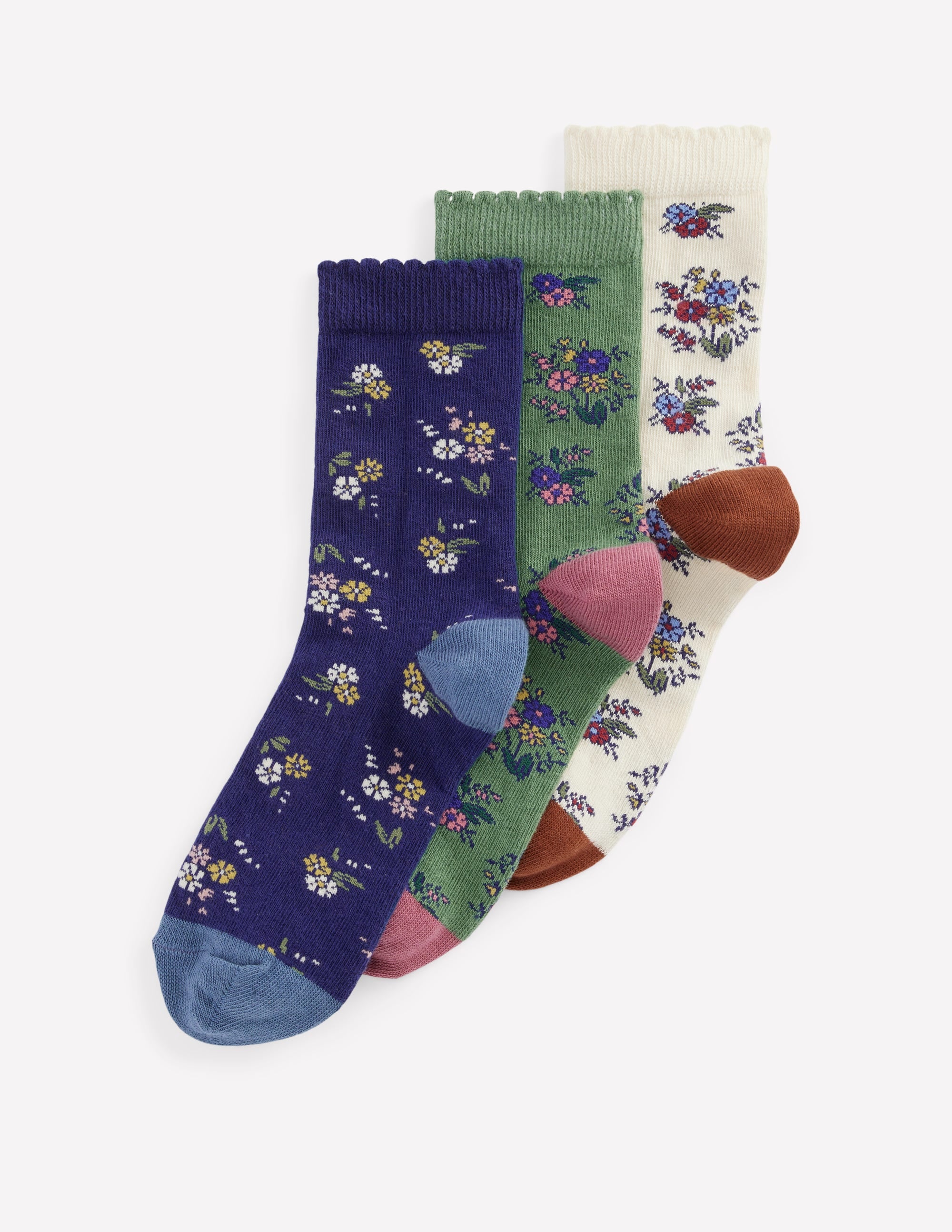 7-pack Socks-Vintage Flower Posy - Image 1