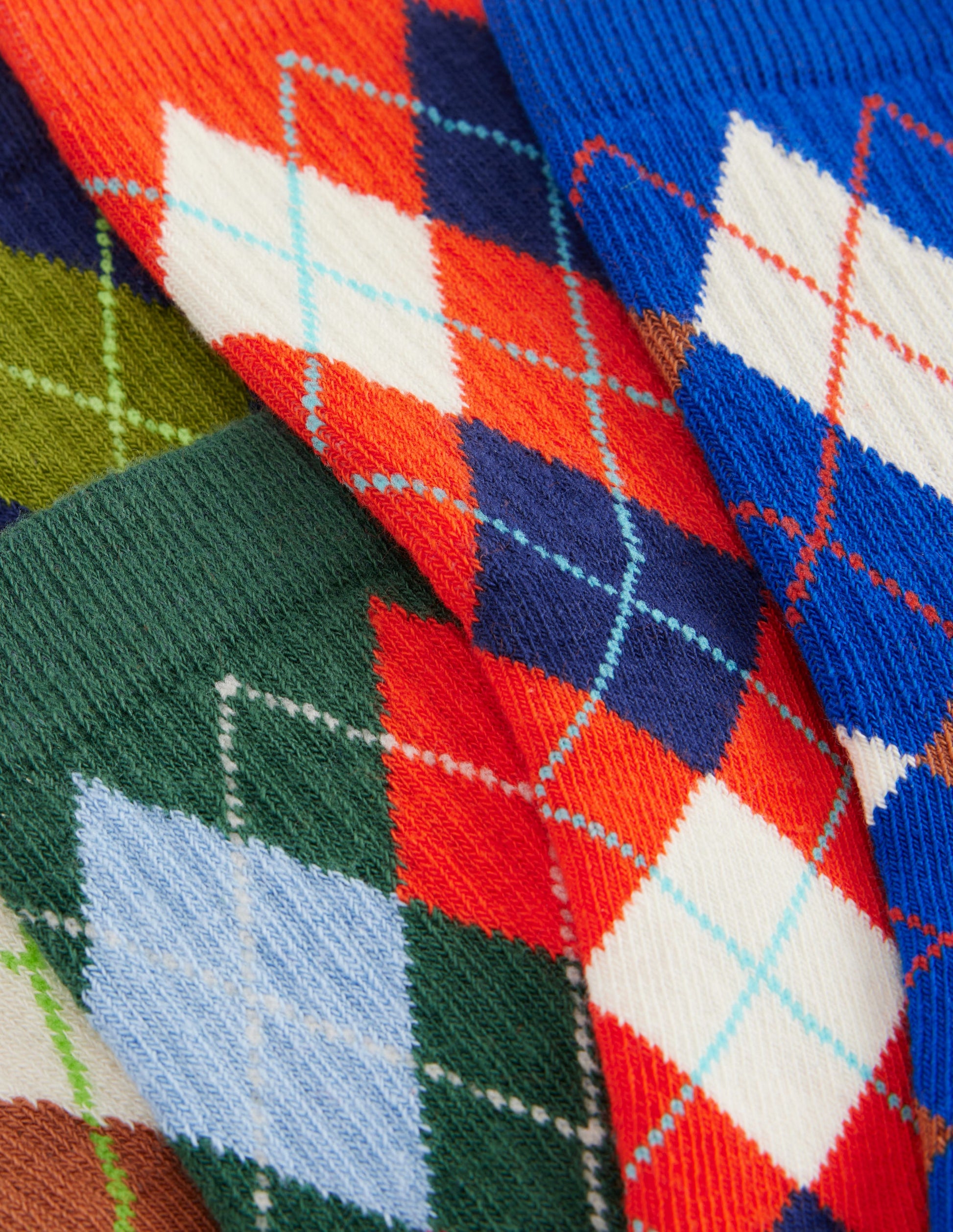 Boys Ribbed Socks 5 Pack-Multi Argyle-2