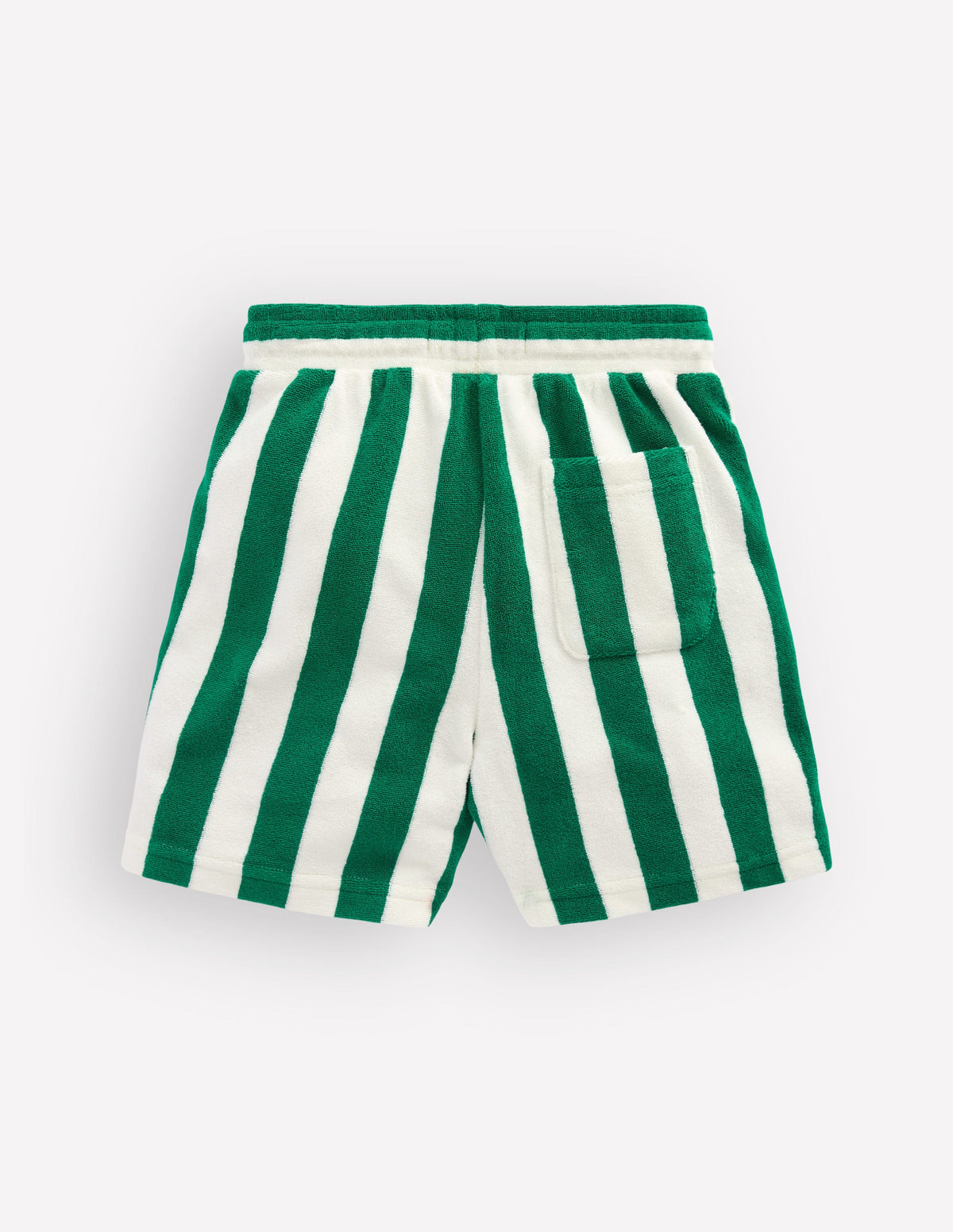 Towelling Shorts-Green and Ivory Stripe - Image 4