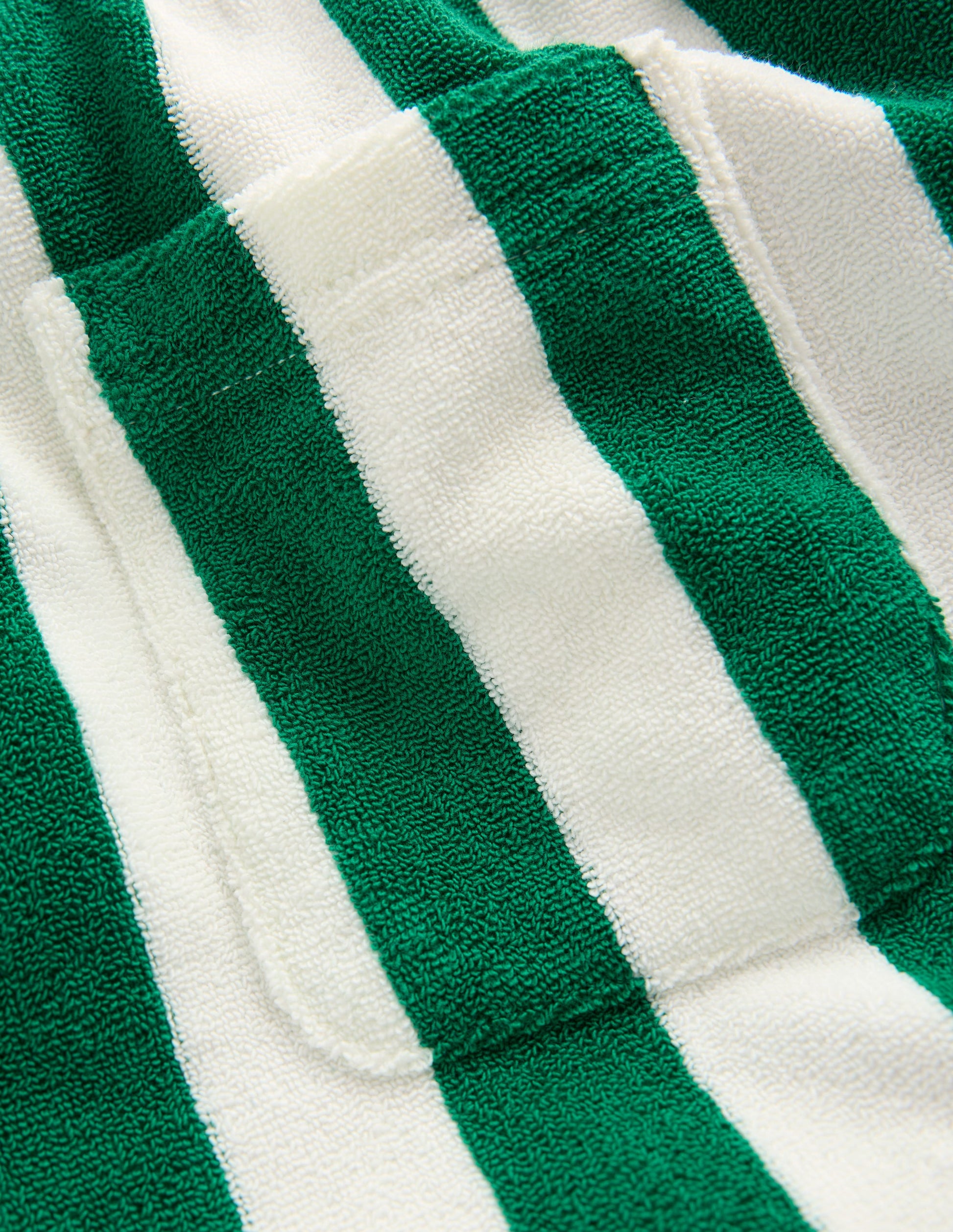 Towelling Shorts-Green and Ivory Stripe-5