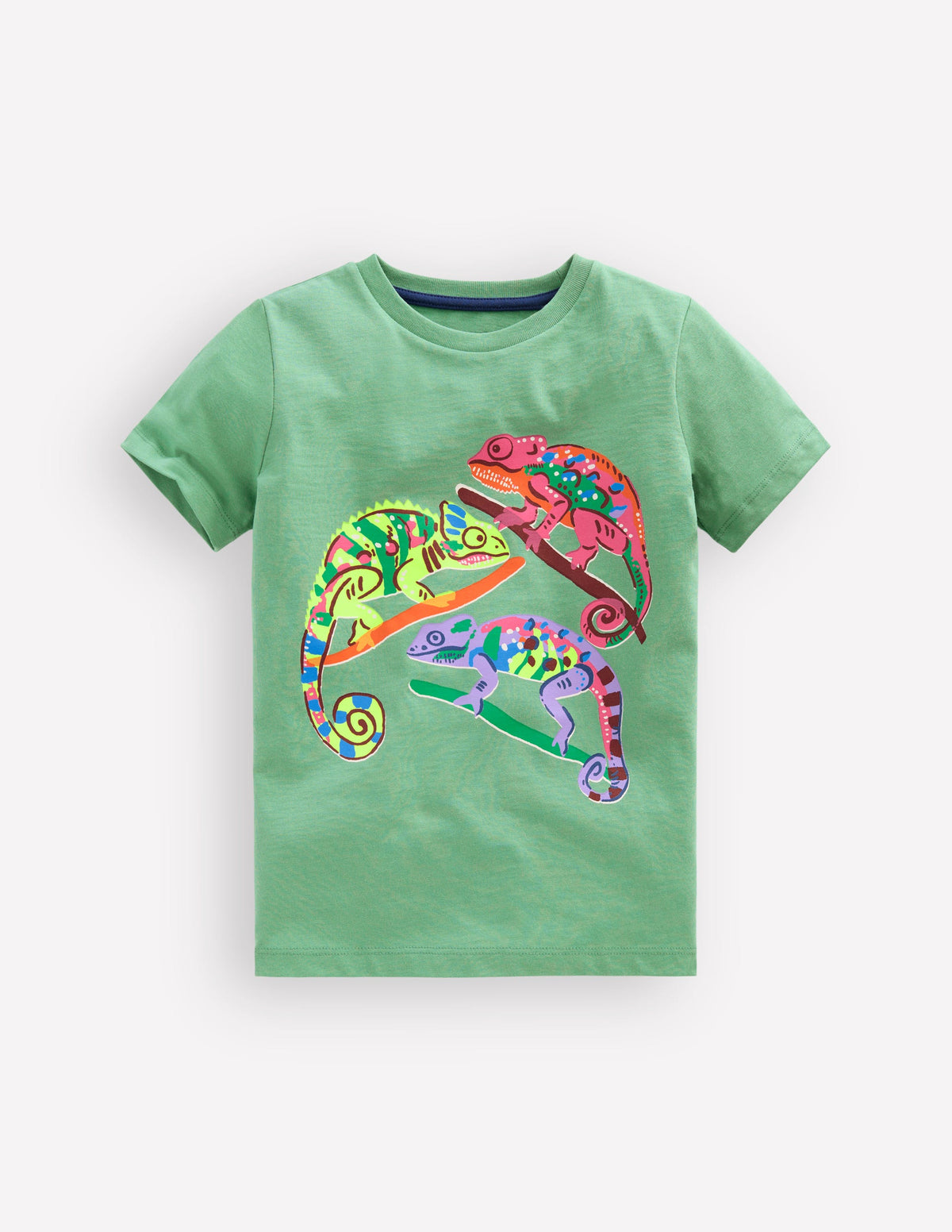 Short Sleeve Graphic T-shirt-Csarite Green Camelion - Image 1