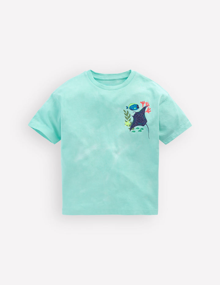 Front & Back Graphic T-shirt-Tie Dye Coral Reef