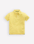 Slub Polo Shirt-Sherbet Lime Yellow