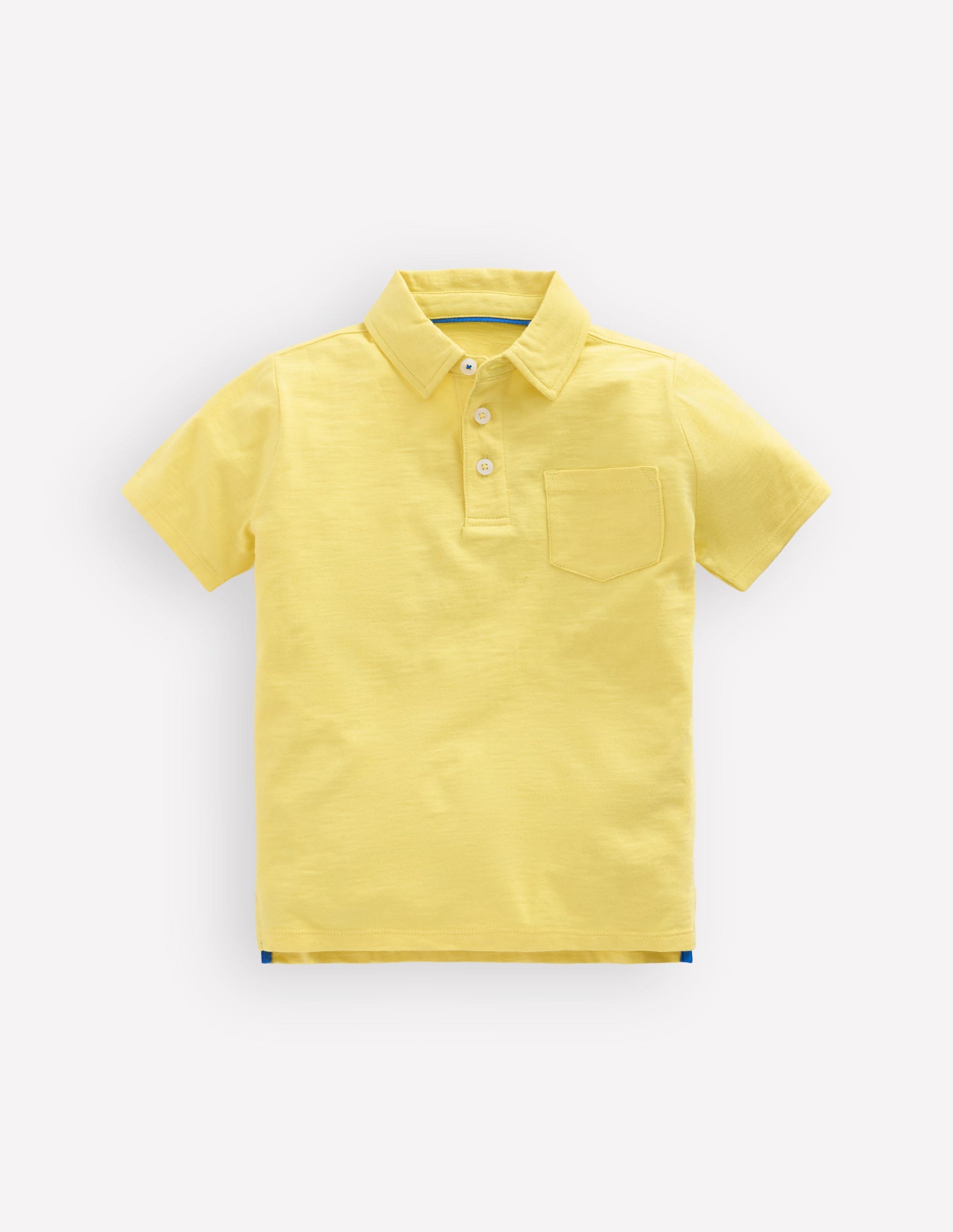 Slub Polo Shirt-Sherbet Lime Yellow-1