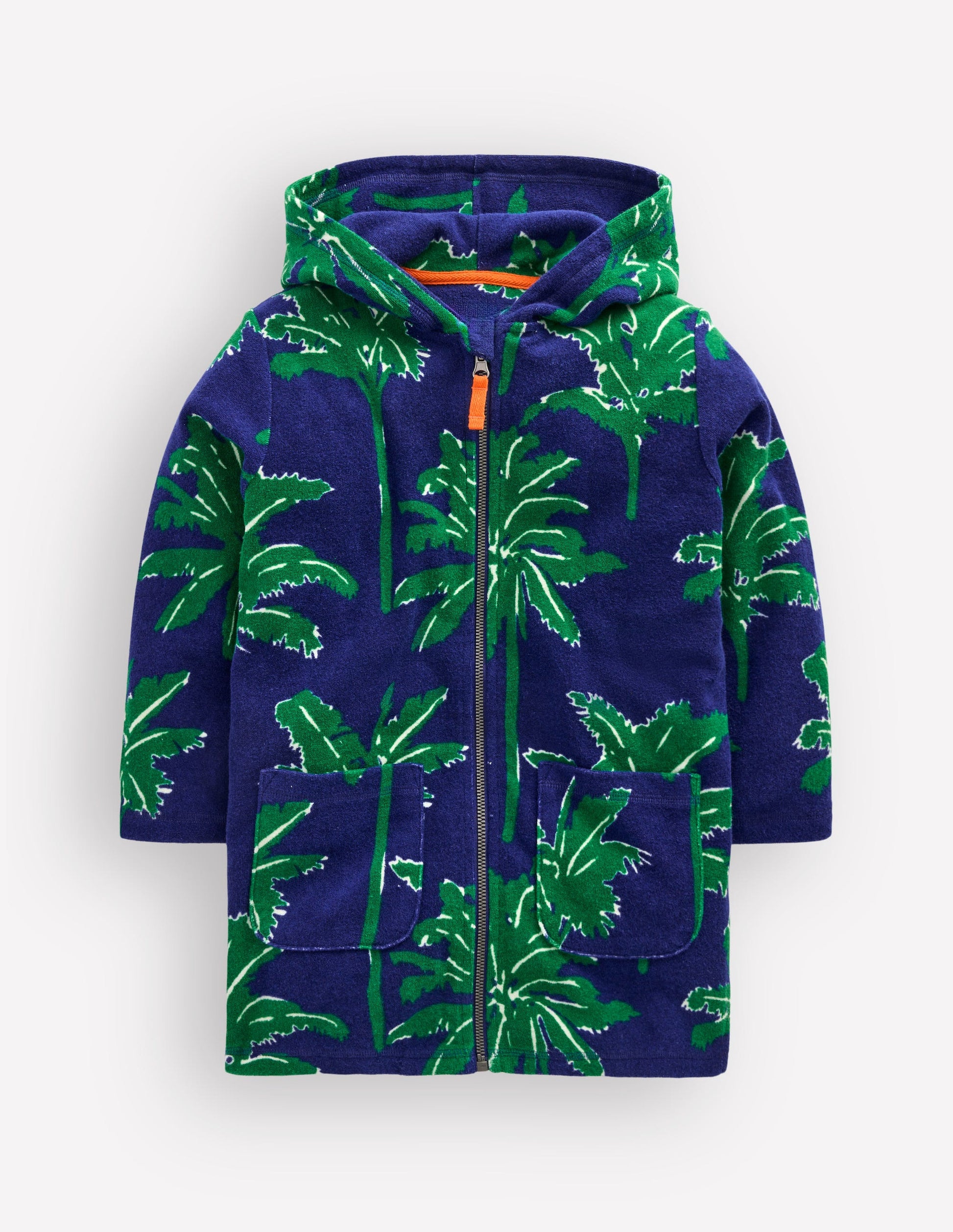 Towelling Zip-Up Throw-On-Starboard Blue Palm Trees-3