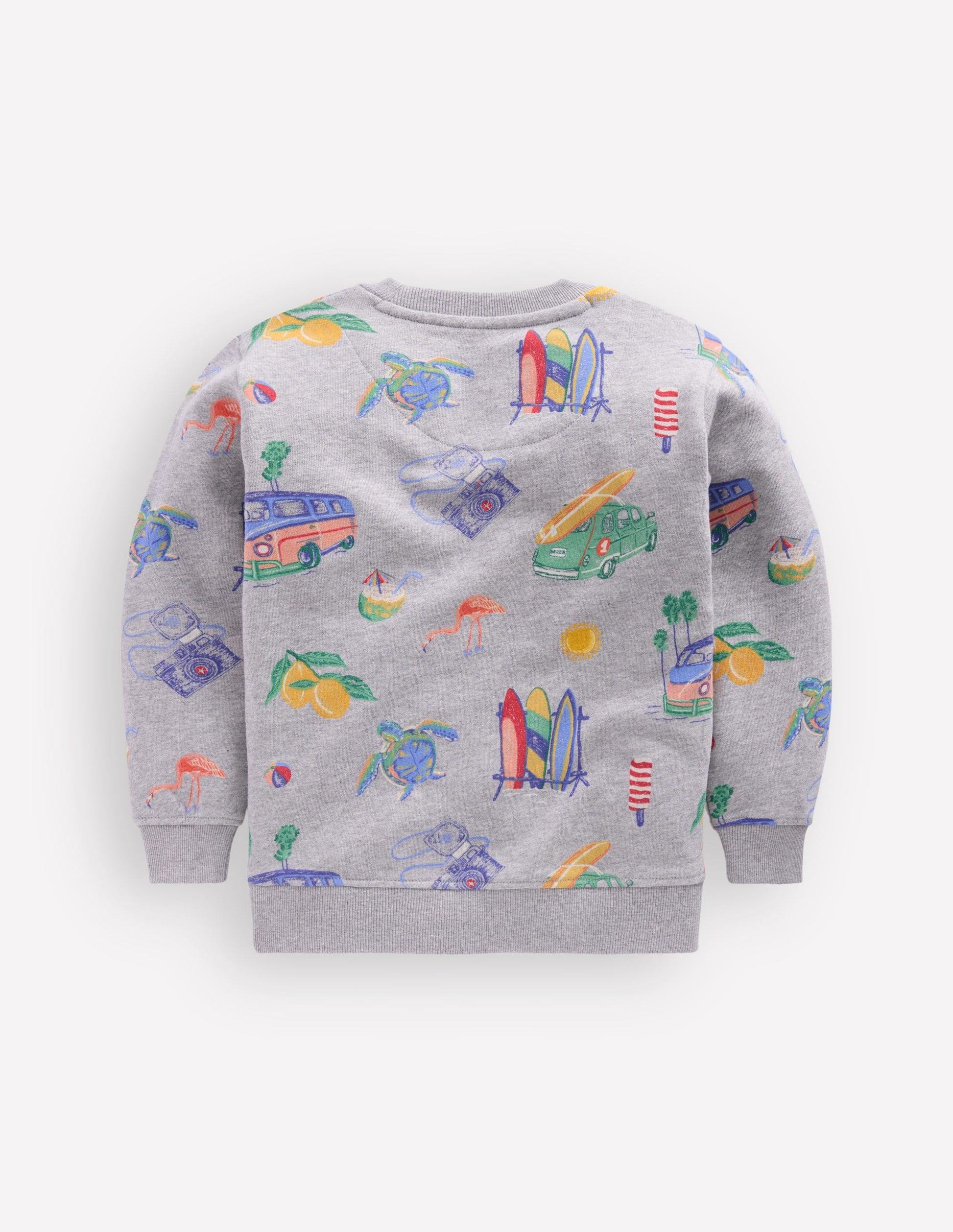 Everyday Printed Sweatshirt-Grey Marl Sketchy Holiday-3