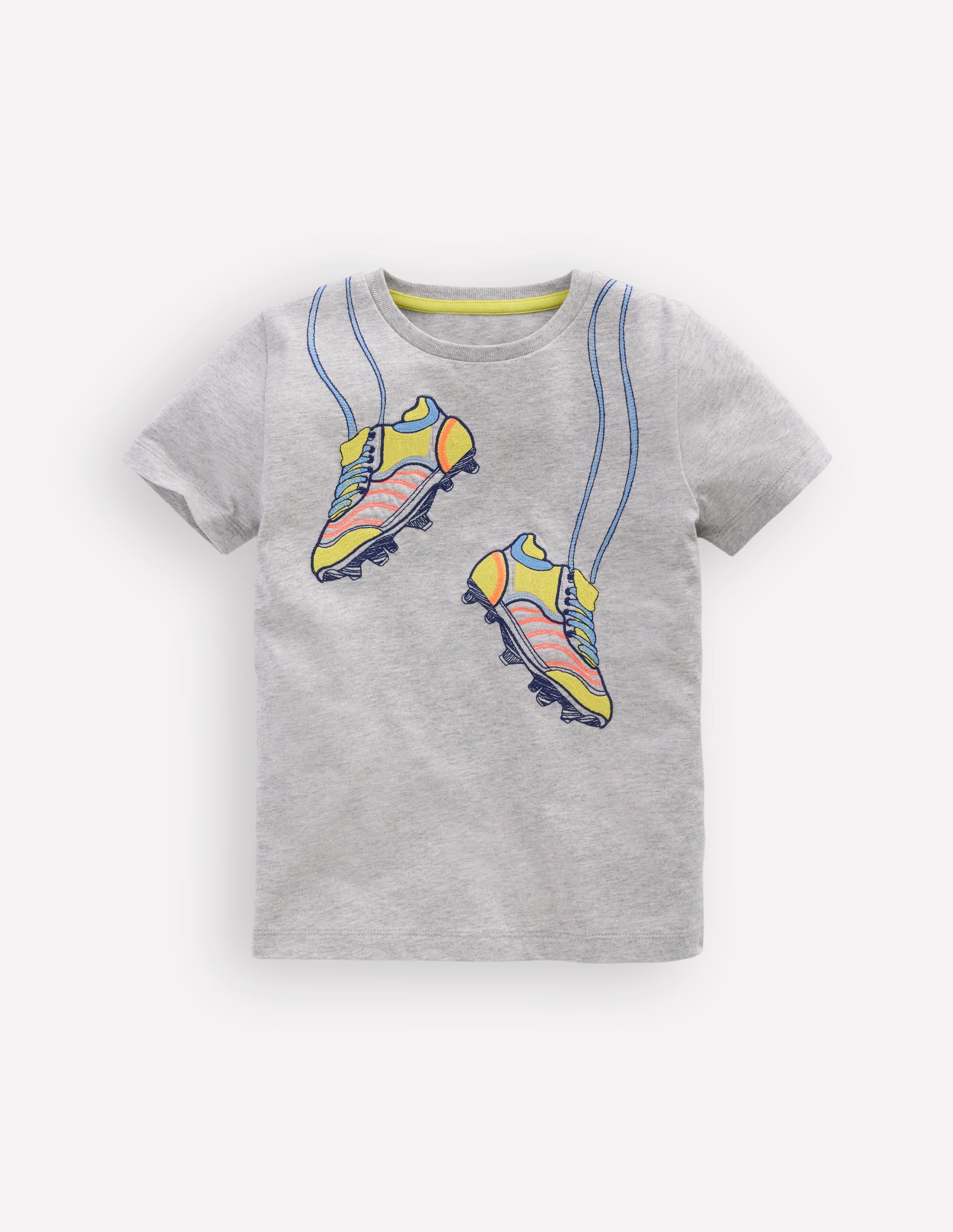 Linear Stitch T-shirt-Grey Marl Football Boots - Image 3