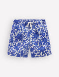 Cotton Linen Shorts-Jungle Woodblock