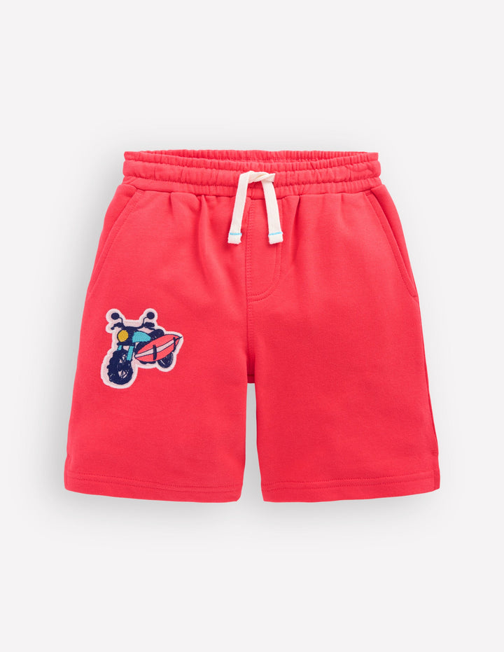 Superstitch Badge Shorts-Jam Red Holiday