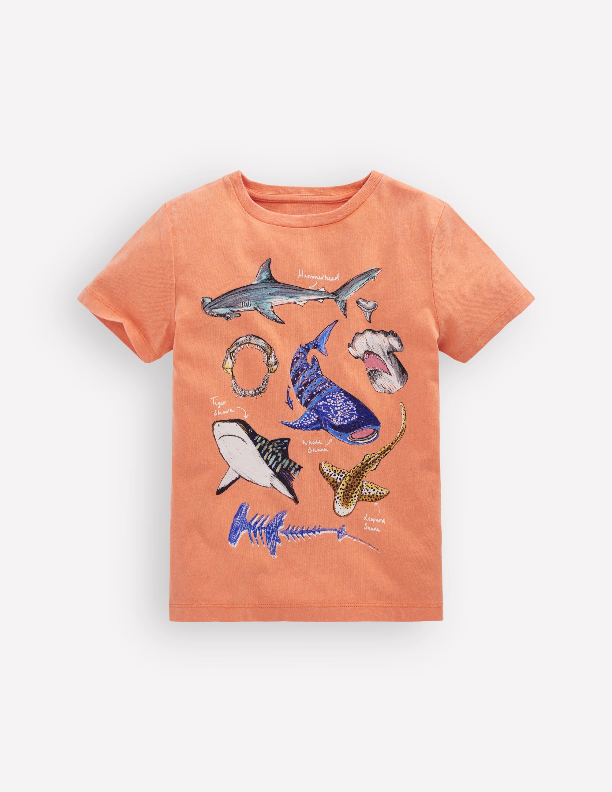 Educational T-shirt-ORANGE SHARKS - Image 1