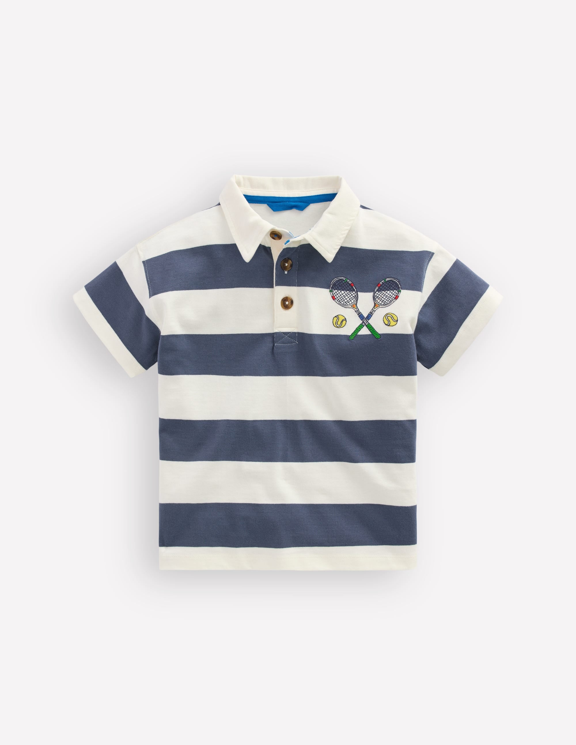 Relaxed Appliqué Polo Shirt-Robot Blue Tennis - Image 5