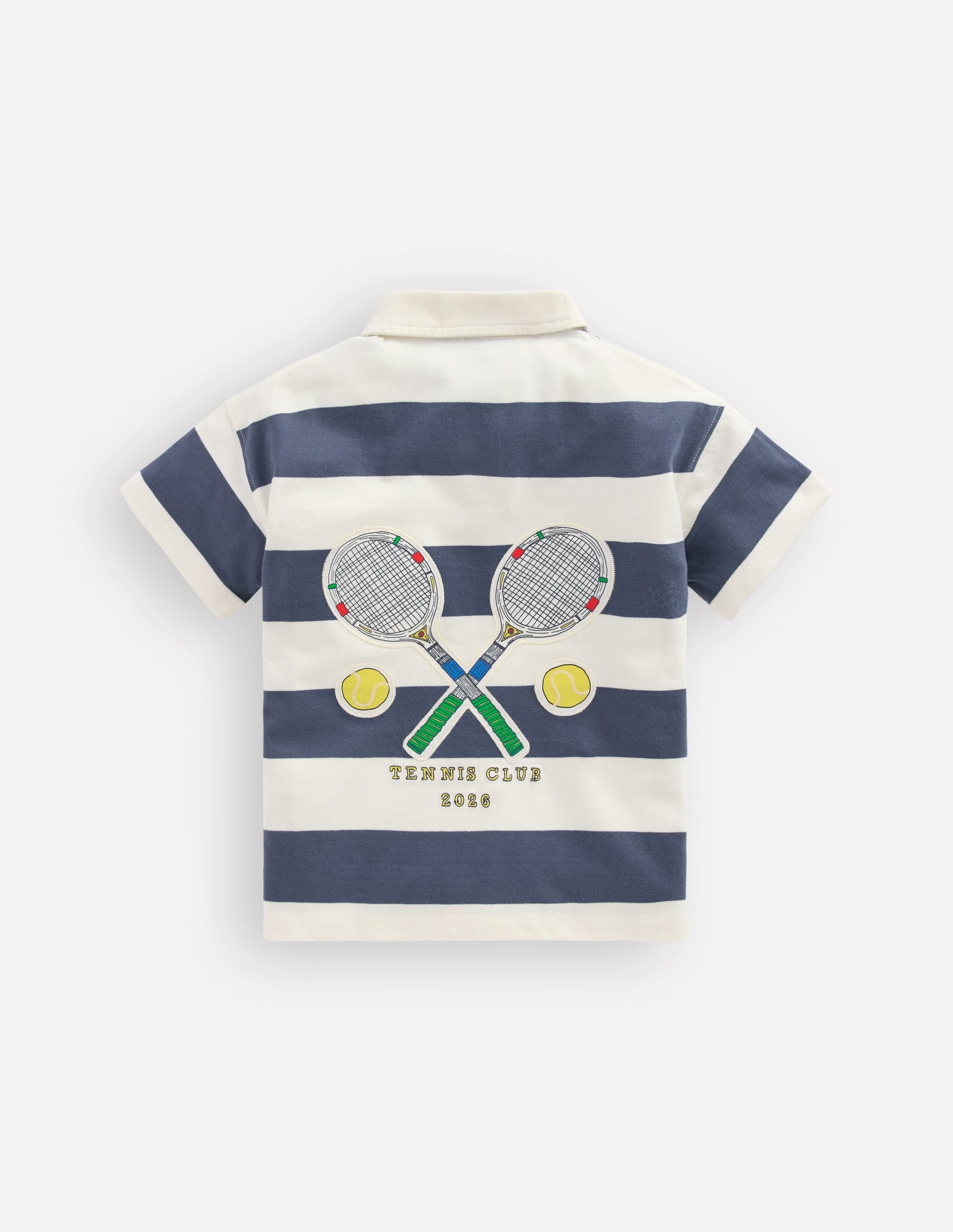 Relaxed Appliqué Polo Shirt-Robot Blue Tennis - Image 6