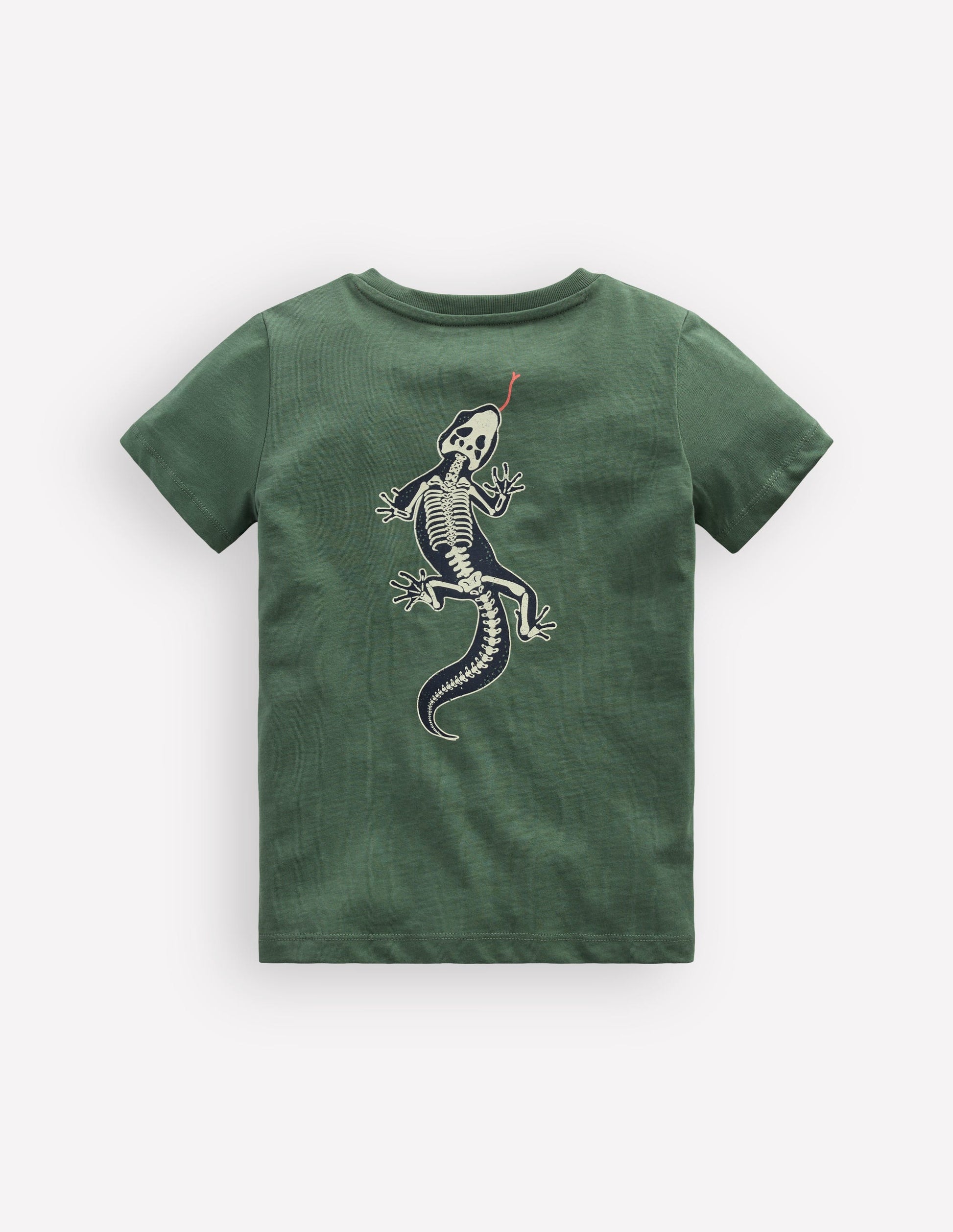 Front and Back Glow T-shirt-Bottle Green, Lizard X-Rray-4
