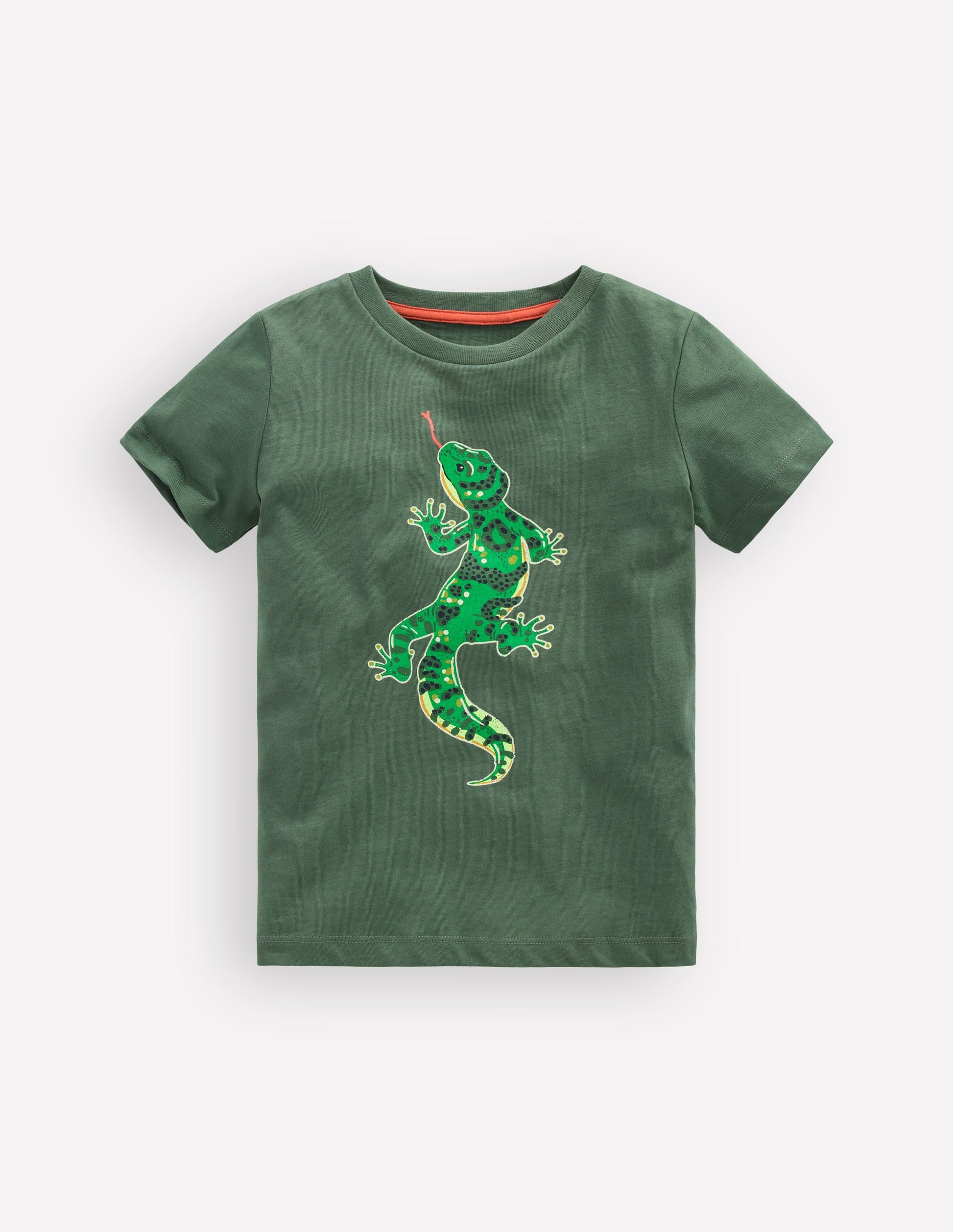Front and Back Glow T-shirt-Bottle Green, Lizard X-Rray-3