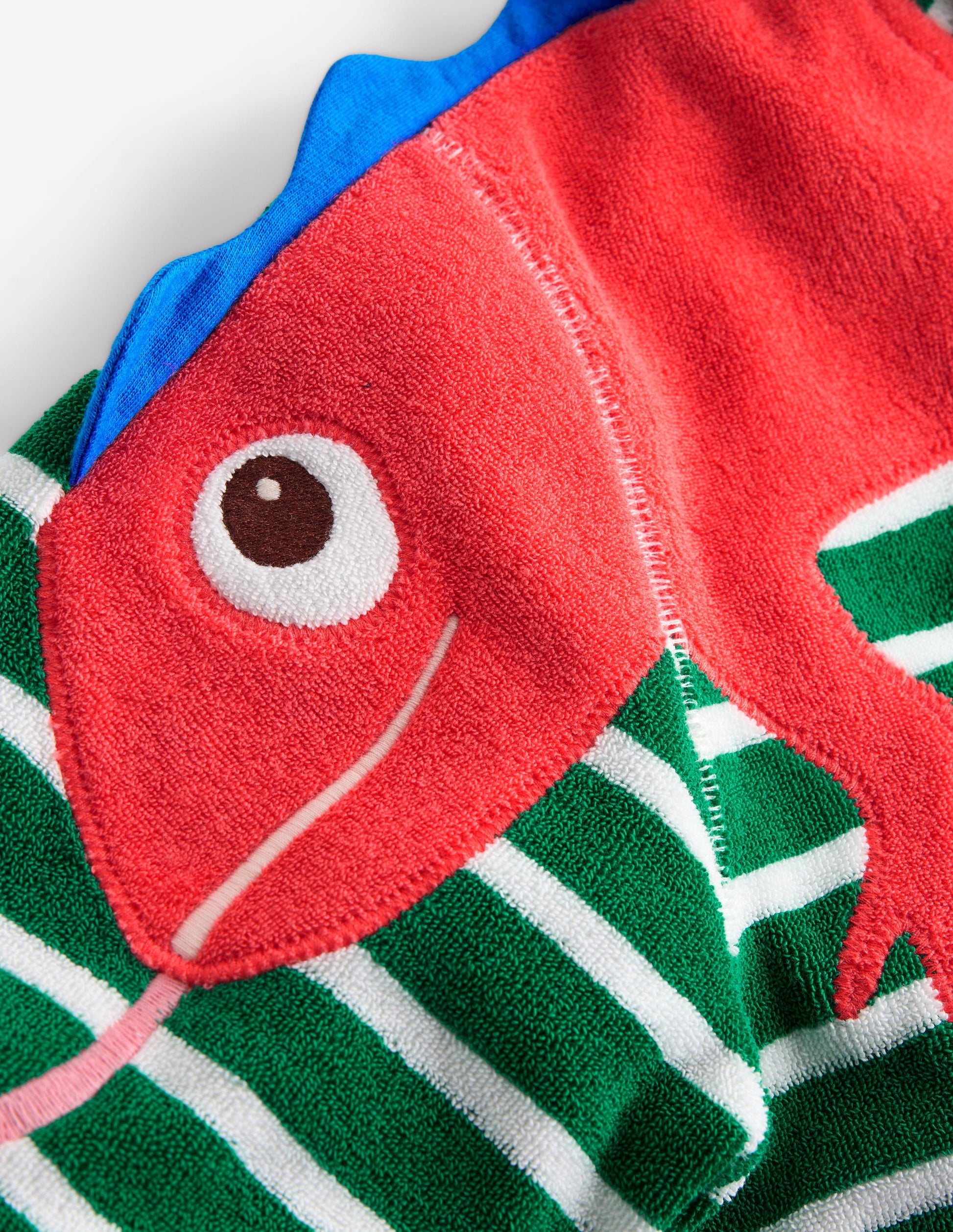 Fun Towelling Zip-up Throw On-Chameleon Green Stripe-6