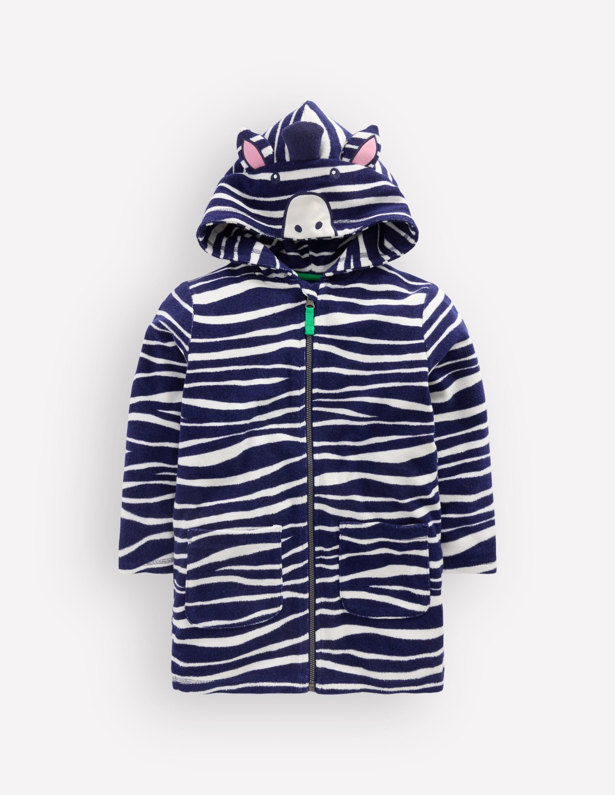 Fun Towelling Zip-up Throw On-Zebra - Image 3