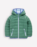 Pack-away Padded Jacket-Green and Blue