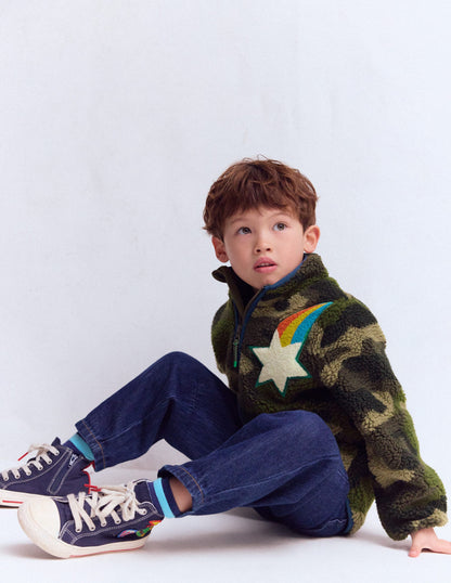 Cosy Borg Jacket-Camo Badges-3