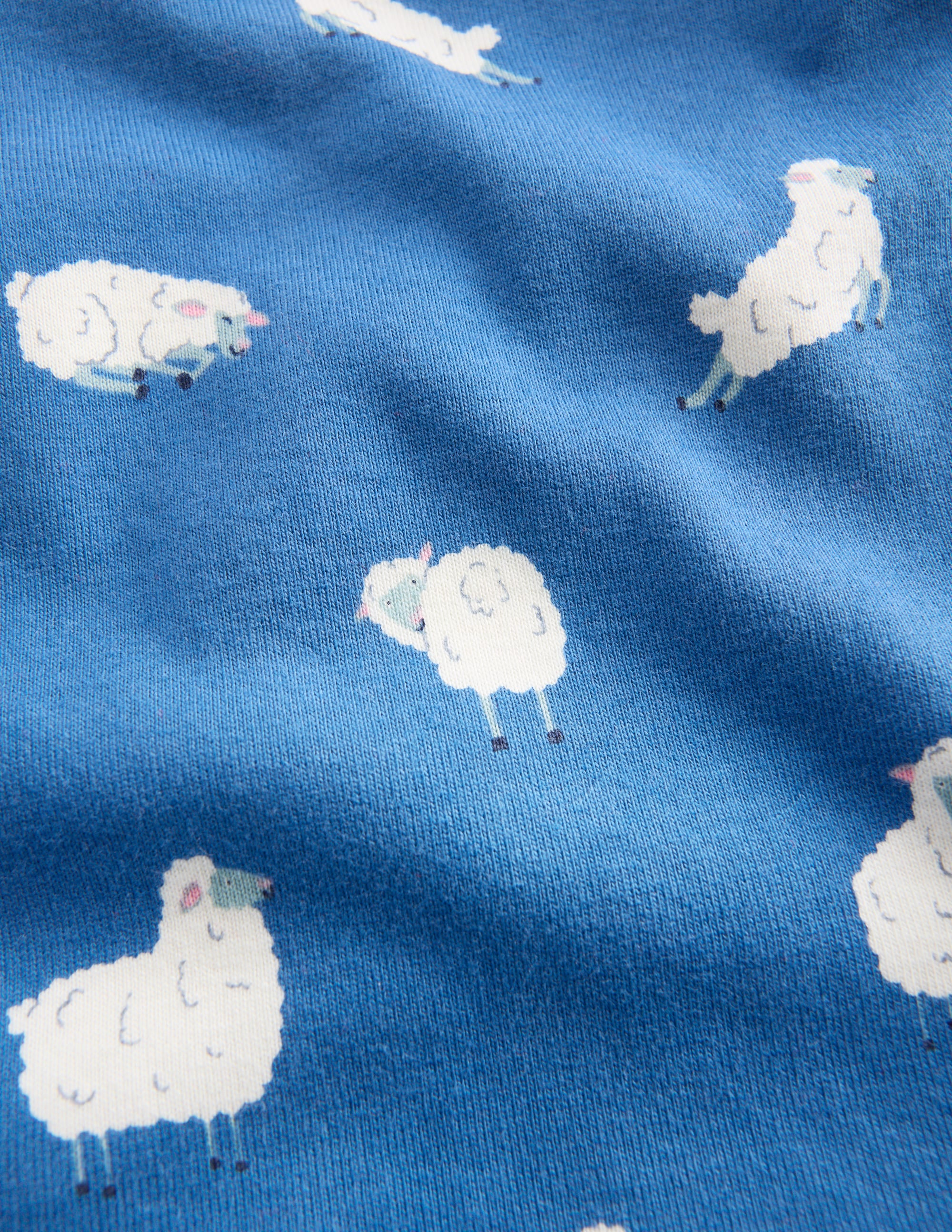 Snug Long John Pajamas-Bluejay Sheep - Image 3