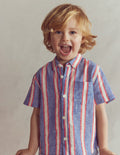 Cotton Linen Shirt-Triple Stripe