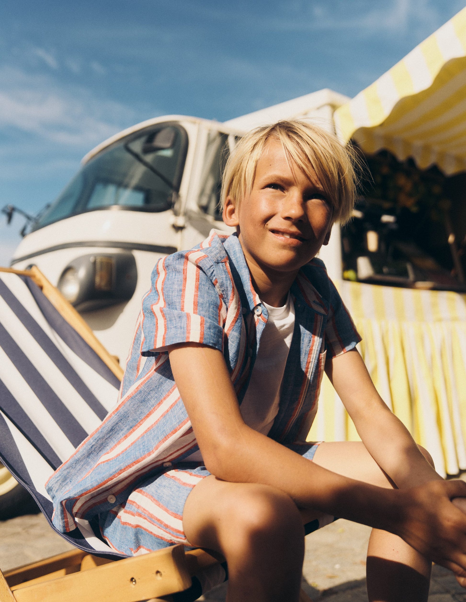 Cotton Linen Shirt-Triple Stripe-1