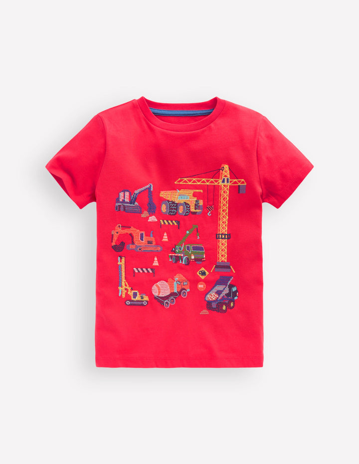 T-shirt in cotone con stampa e borchie T-shirt in cotone con stampa e borchie