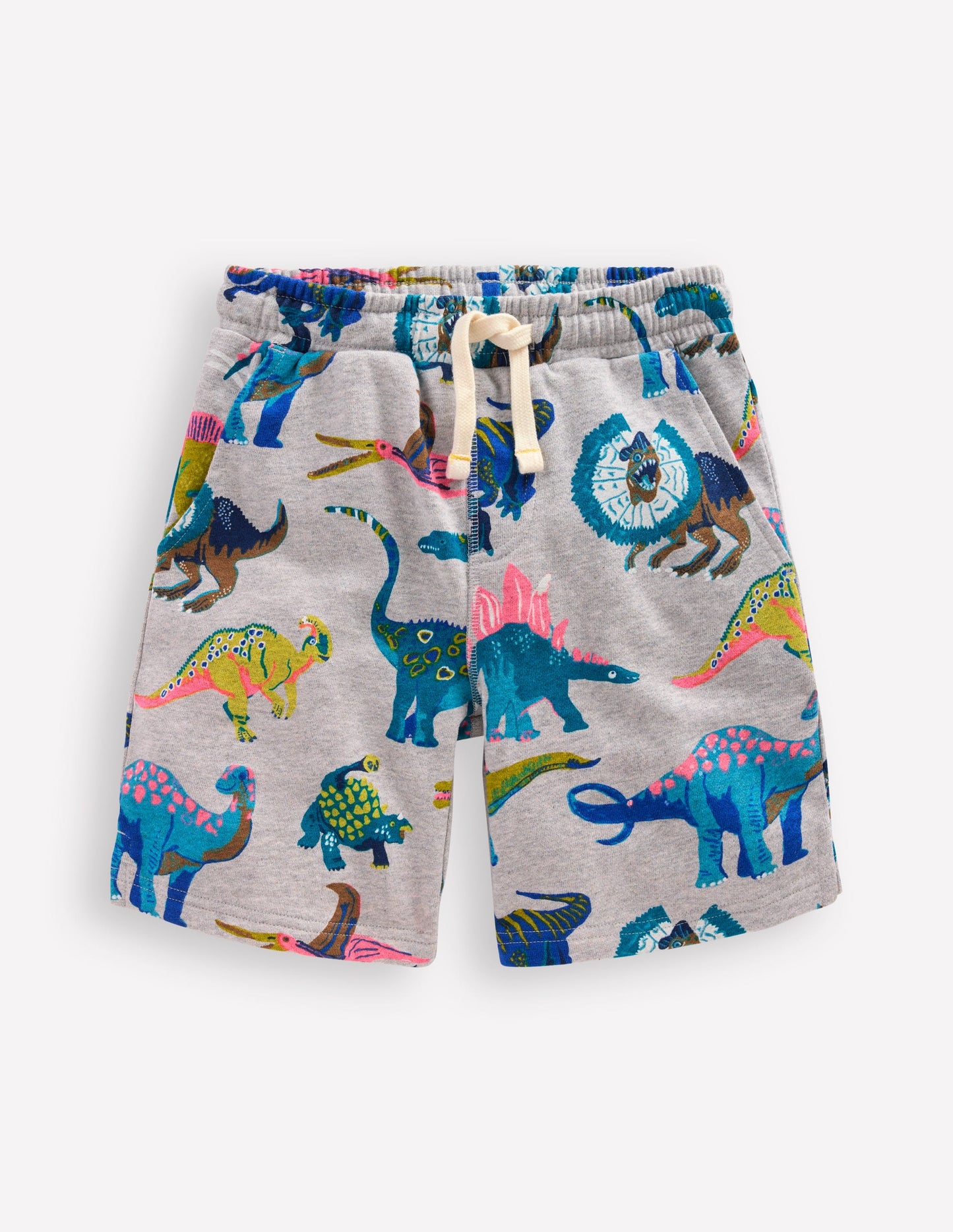 Printed Shorts-Grey Dinos