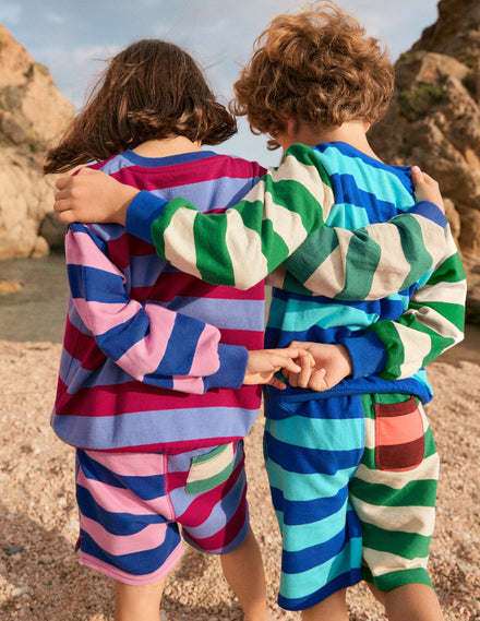 Printed Shorts-Hotch Stripe