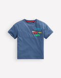 Front & Back Graphic T-shirt-Vintage Indigo Truck