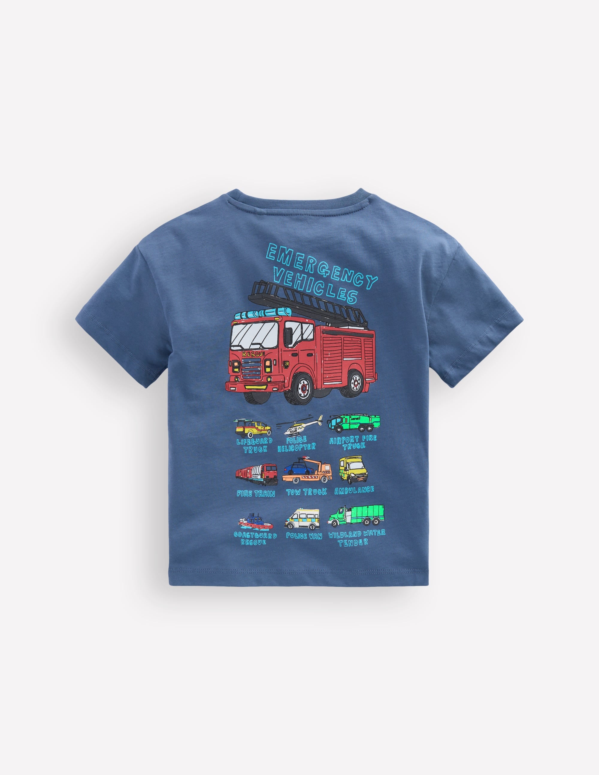 Front & Back Graphic T-shirt-Vintage Indigo Truck - Image 2