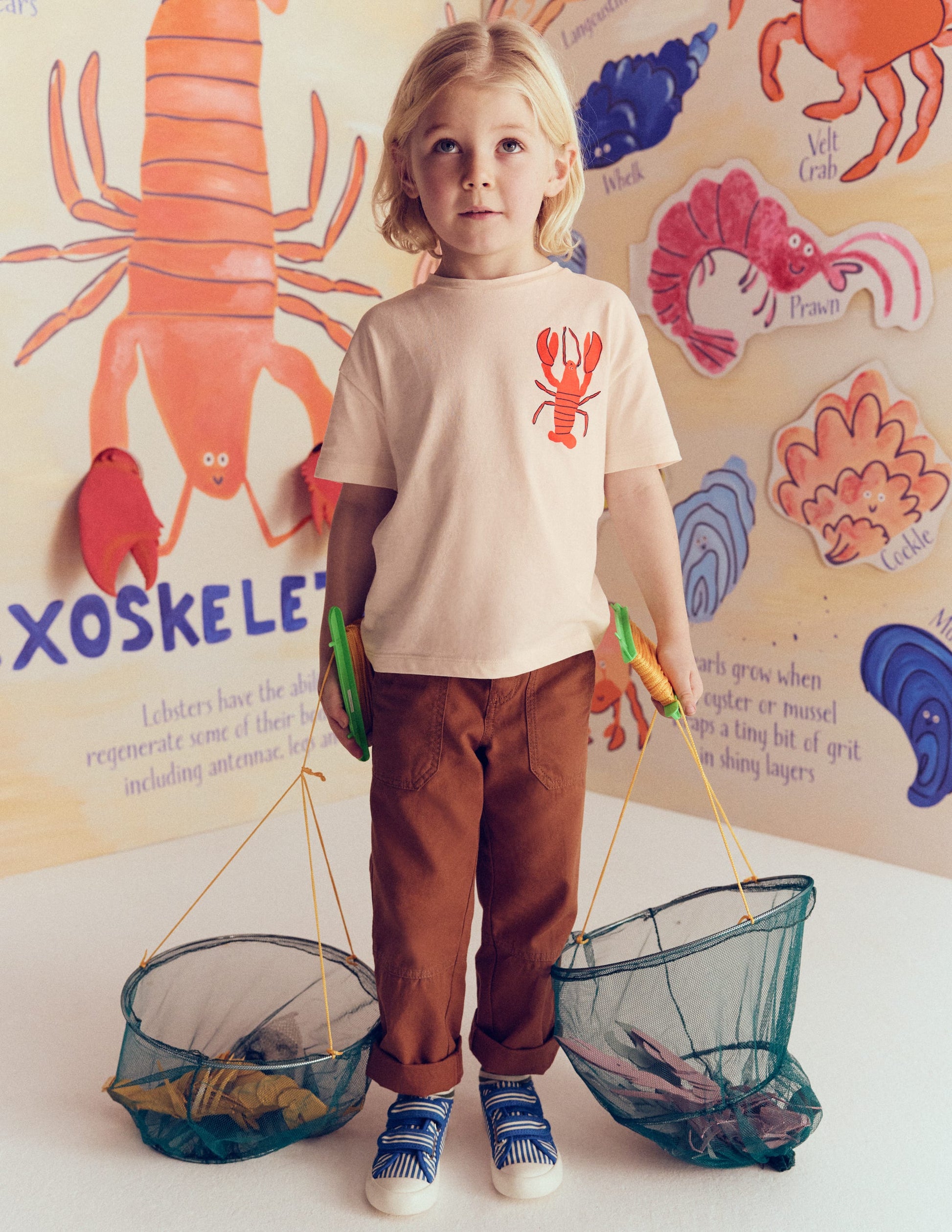 Front & Back Graphic T-shirt-Oatmeal Crustaceans-1