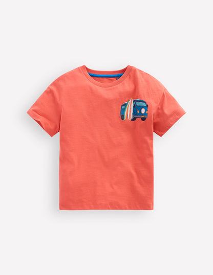 Front & Back Graphic T-shirt-Burnt Sienna Camper Van-5