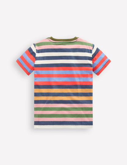 Everyday Short Sleeve T-Shirt-Navy, Red and Blue Multistripe-5