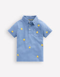 Embroidered Slub Polo Shirt-Chicks