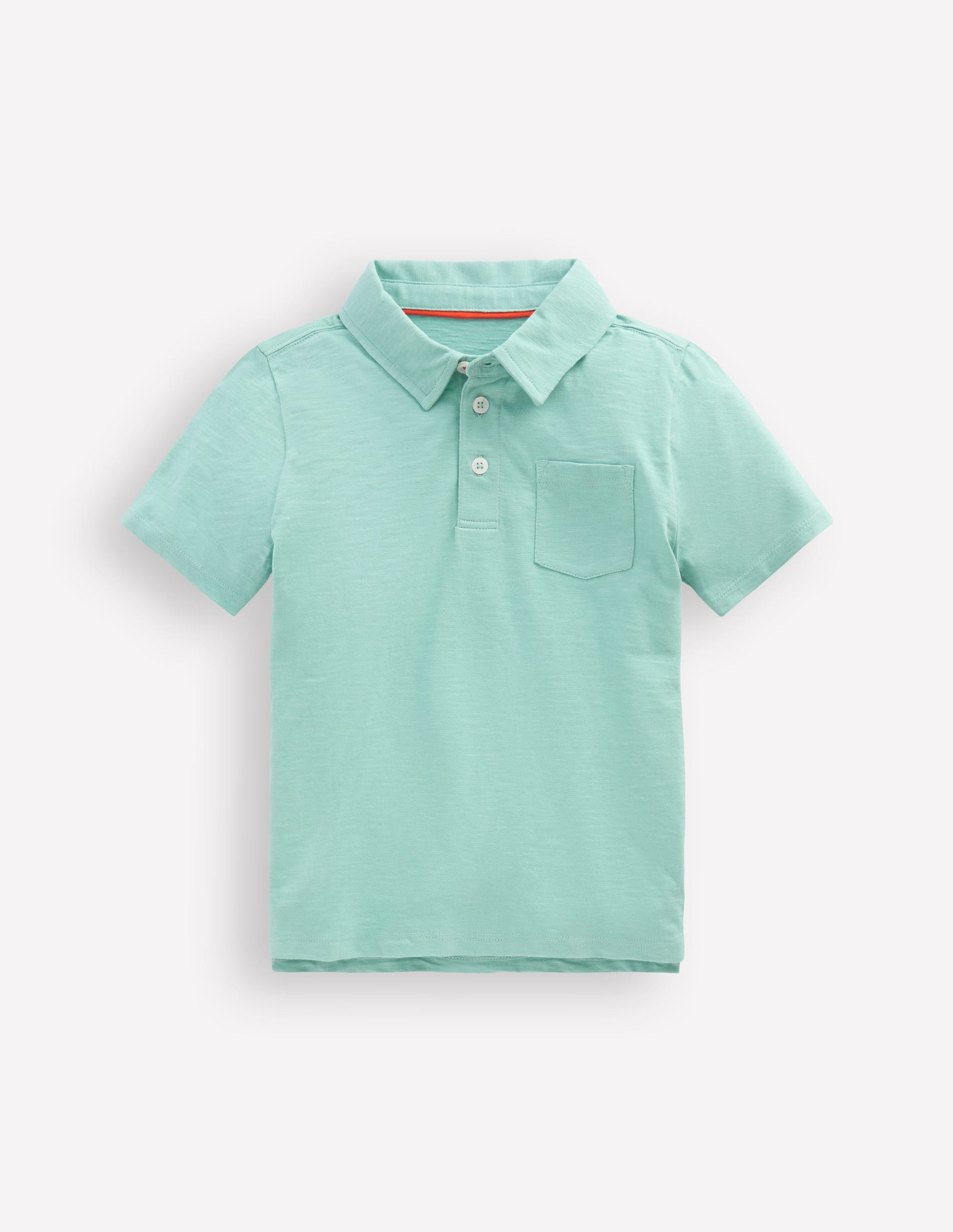 Slub Polo Shirt-Aqua Sea Blue-1