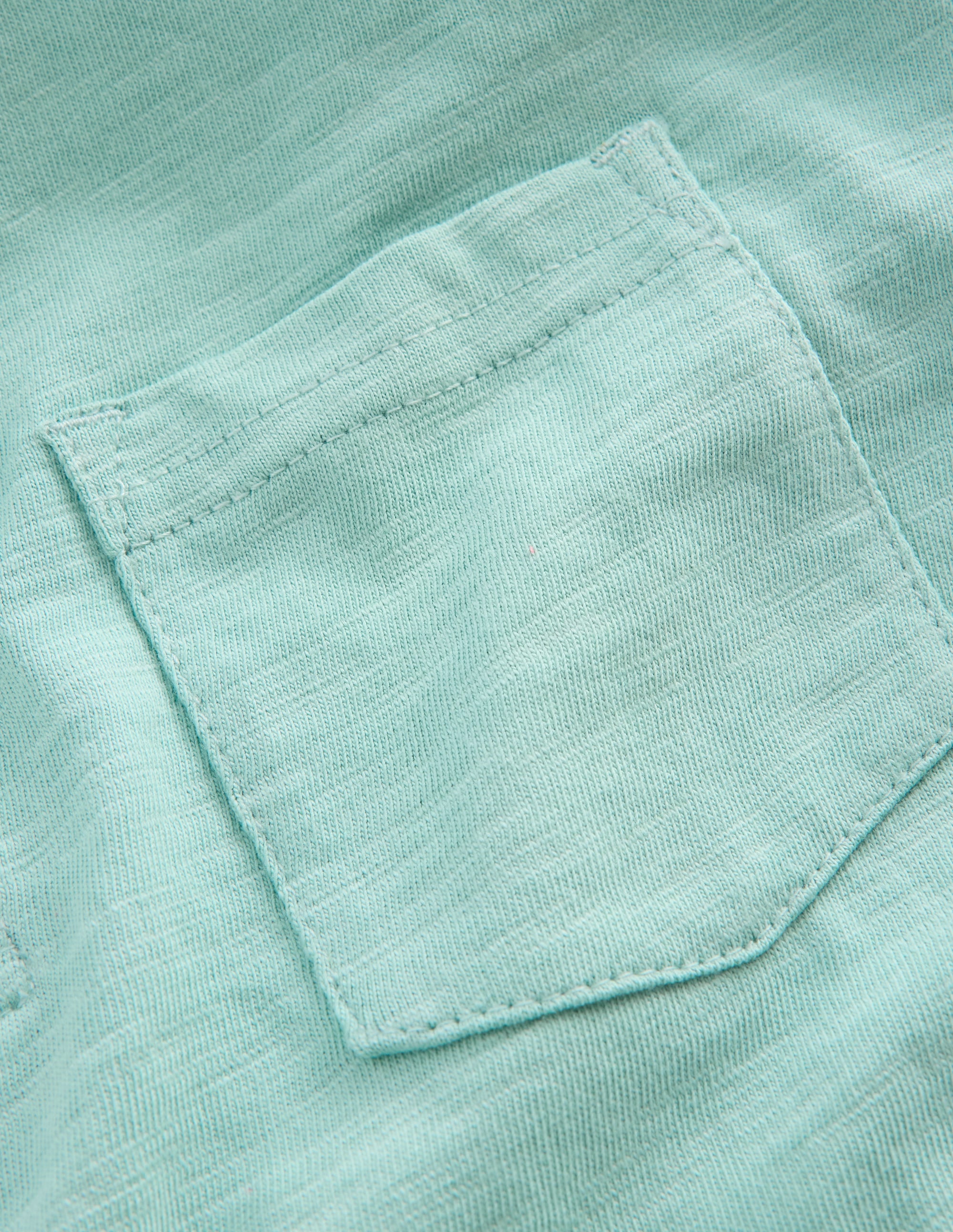 Slub Polo Shirt-Aqua Sea Blue - Image 3
