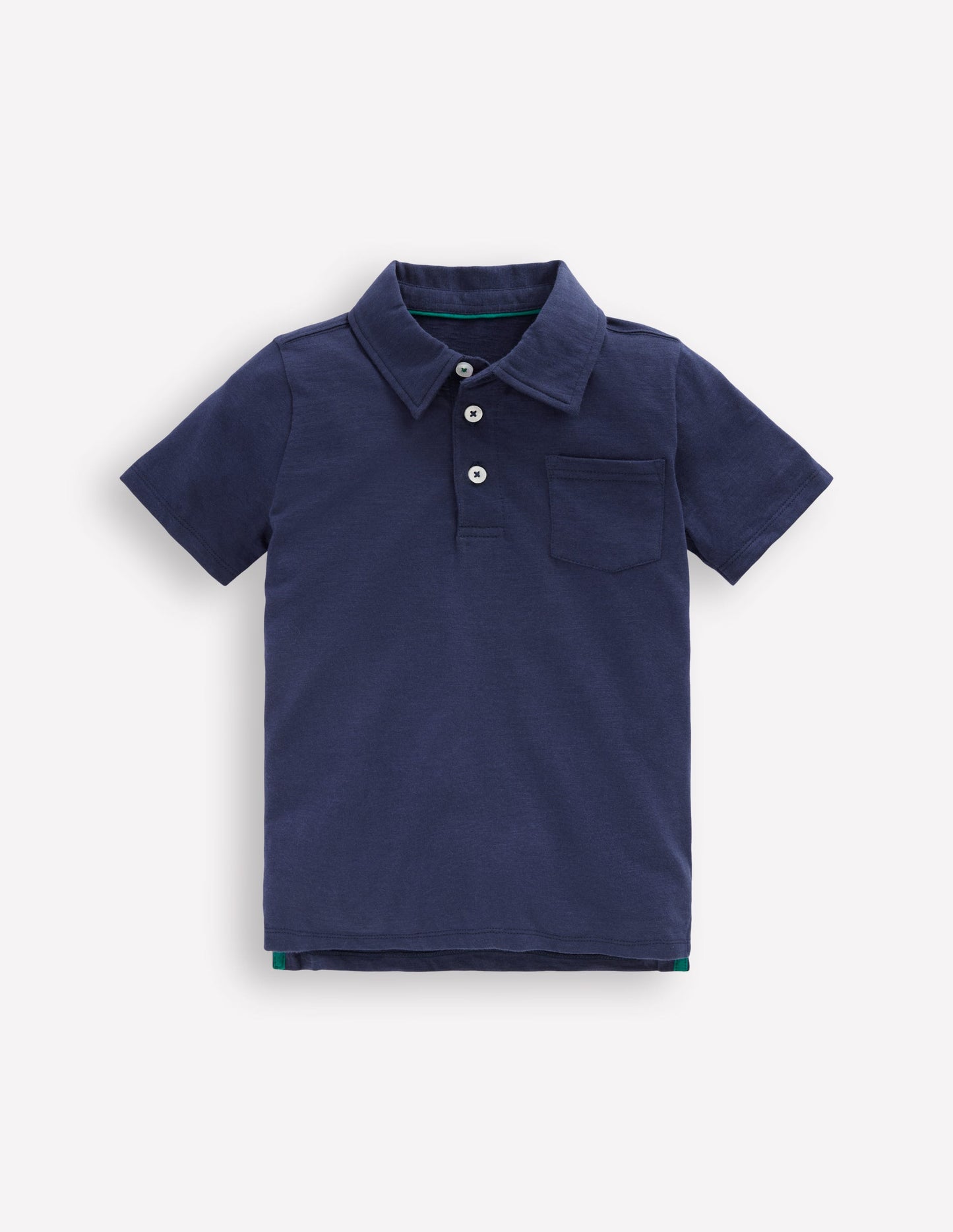 Slub Polo Shirt-Blue Marl