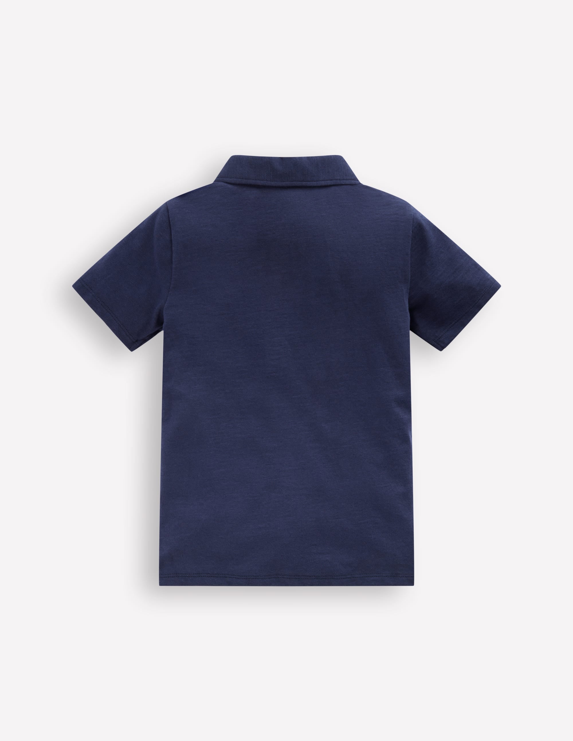 Slub Polo Shirt-Blue Marl - Image 3