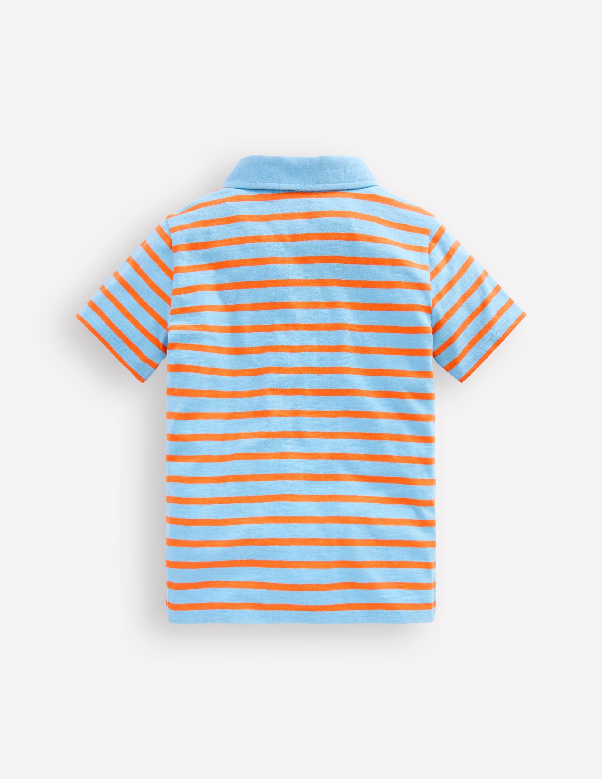 Slub Polo Shirt-Glacier Blue/ Firecracker Red-2