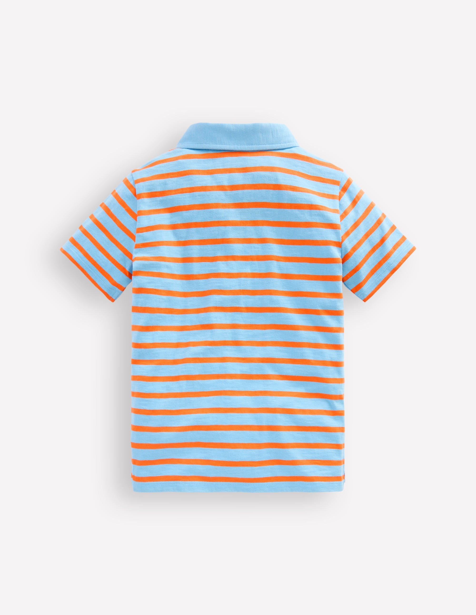 Slub Polo Shirt-Glacier Blue/ Firecracker Red - Image 2