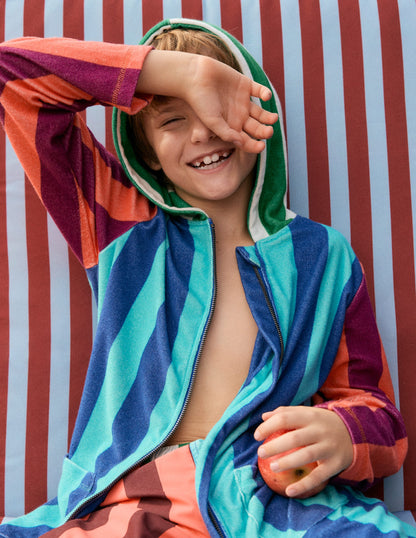 Towelling Zip-Up Throw-On-Hotch Stripe-1