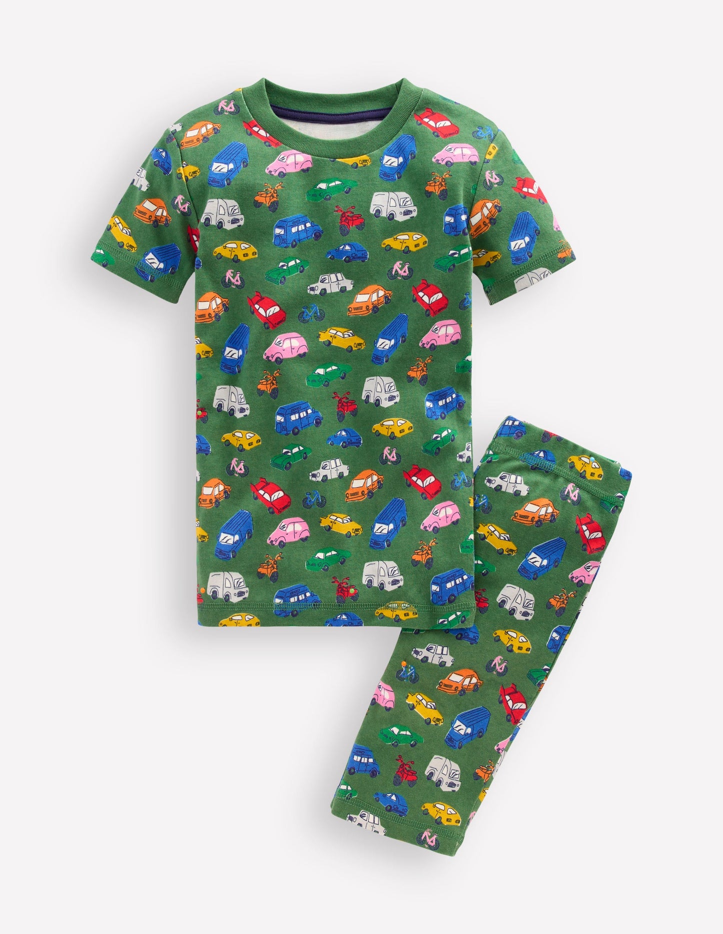 Snug Short John Pajamas-Traffic Jam