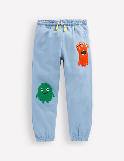 Fun Sweatpants-French Blue Monster Applique-4