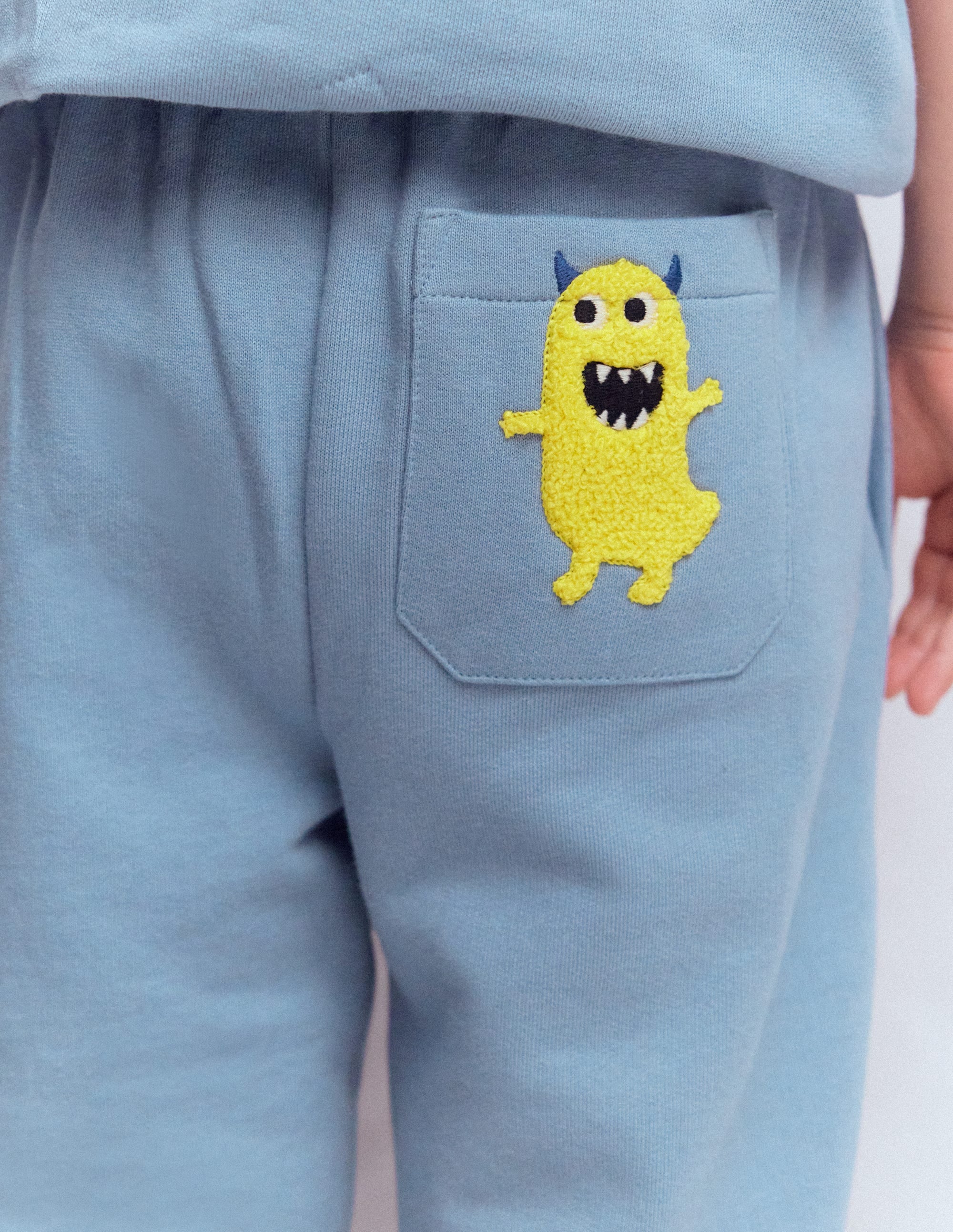 Fun Sweatpants-French Blue Monster Applique - Image 2