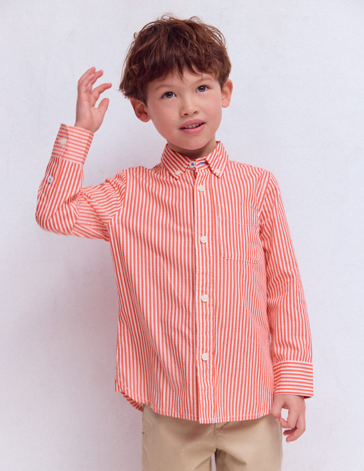 Cotton Shirt-Red Ticking