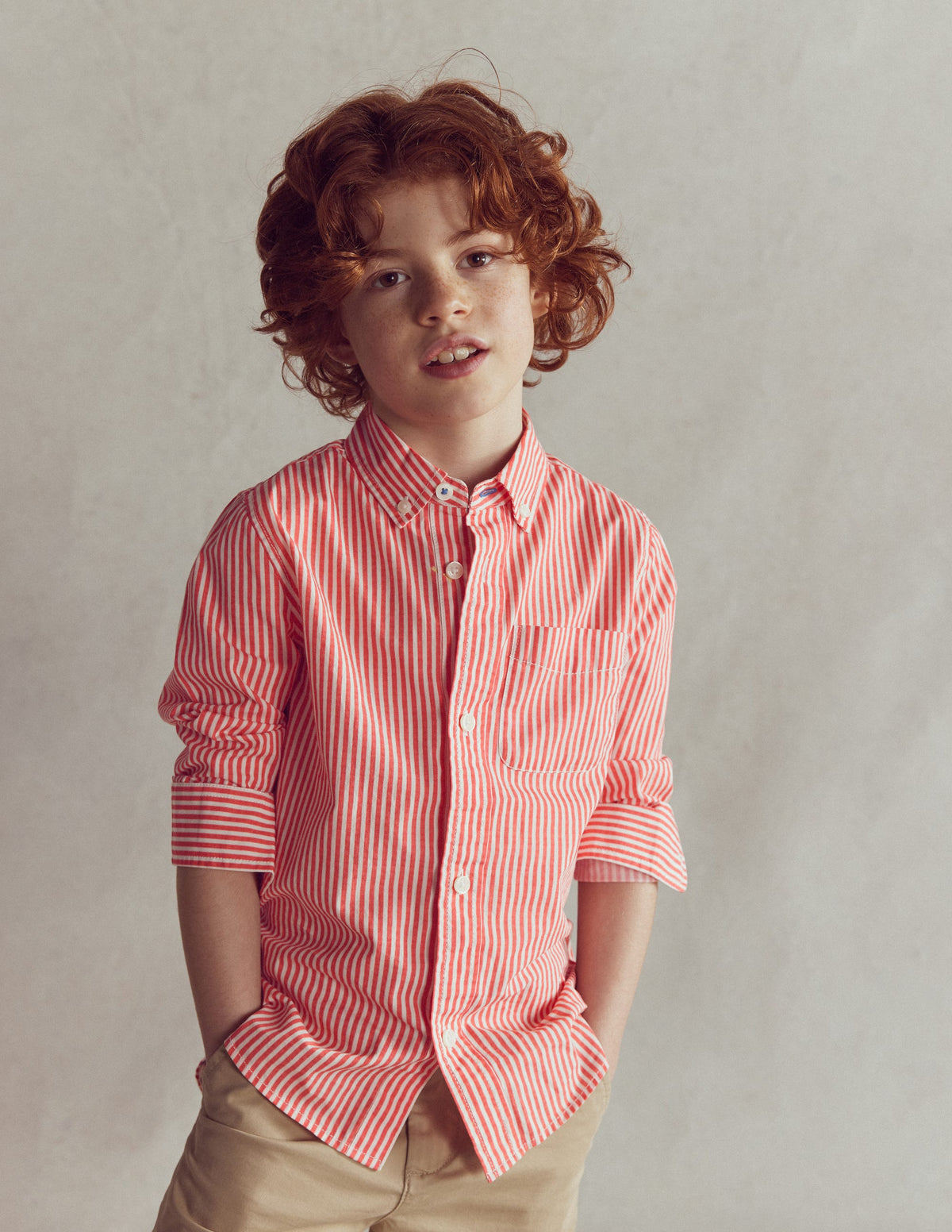 Cotton Shirt-Red Ticking - Image 3